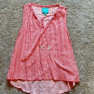 Escapade orange and white sleeveless top